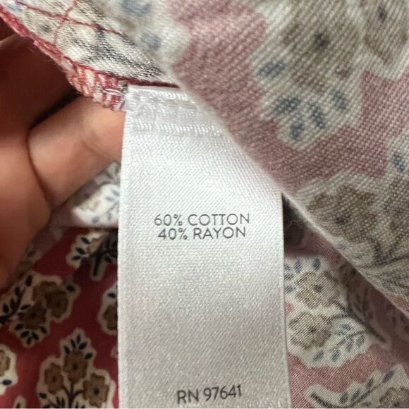 J. Jill Pink and White Patterned Long Sleeve Dress - Picture 8 of 8